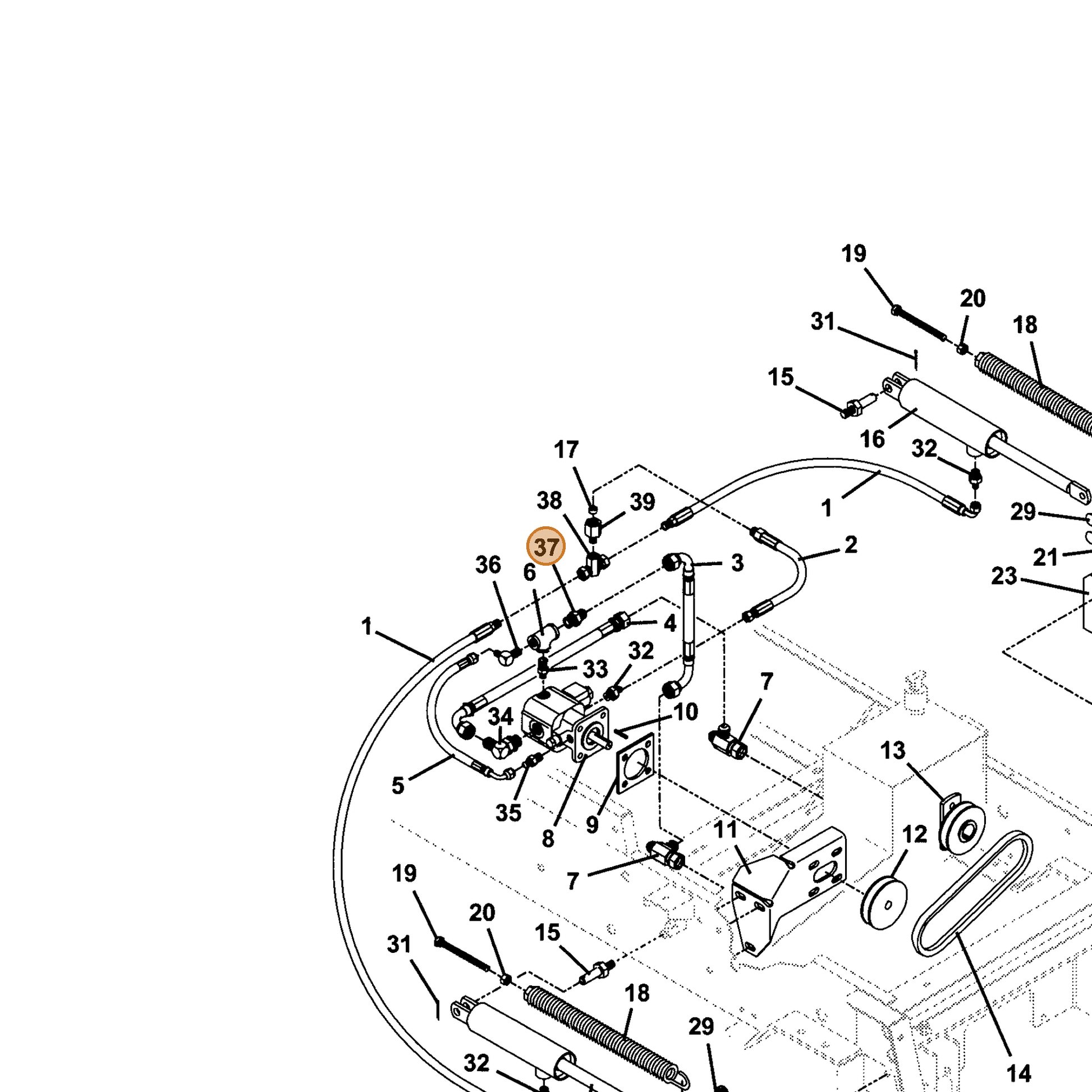Grasshopper part 360015 — IPL diagram snippet (6x zoom, amber highlight)