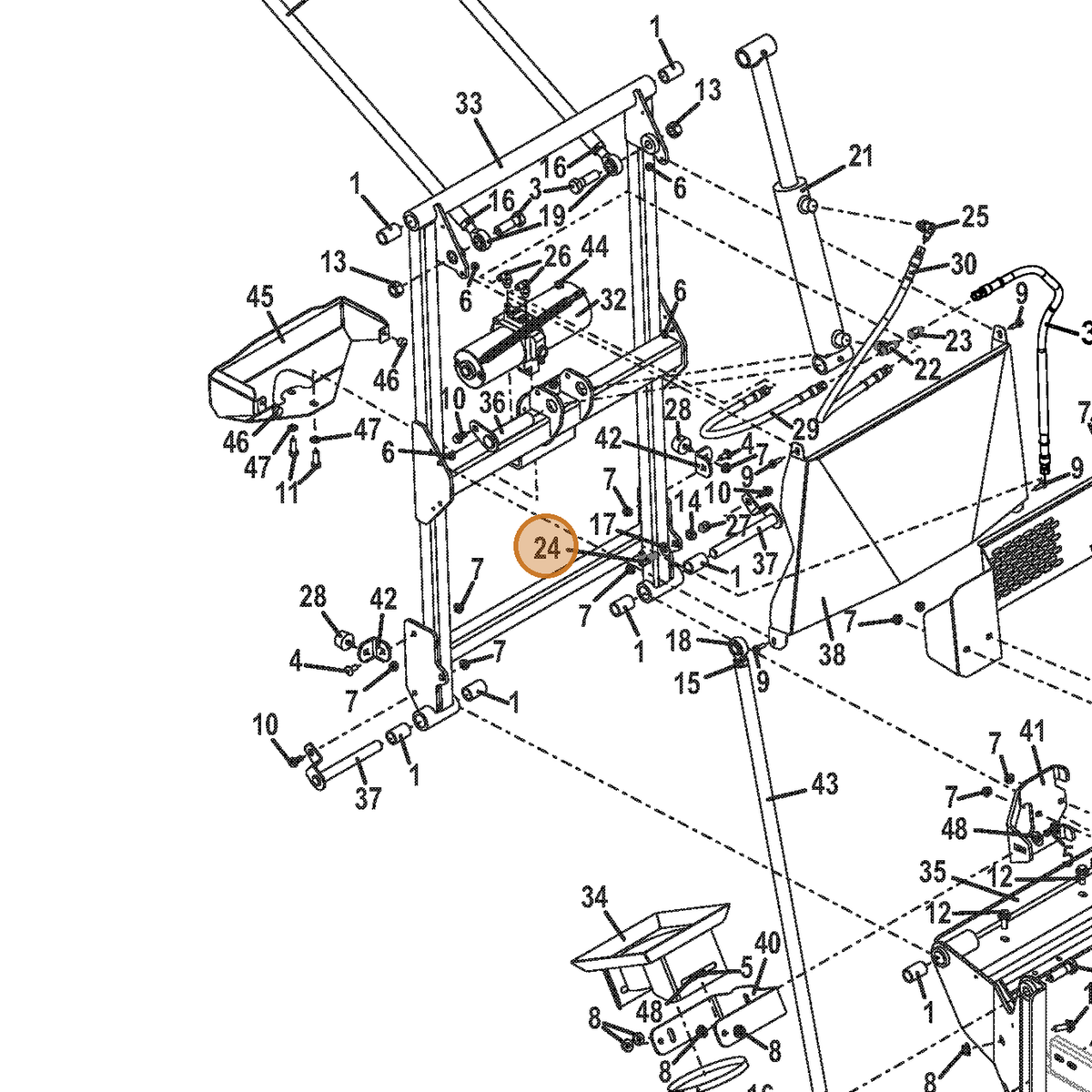 Grasshopper part 360024 — IPL diagram snippet (6x zoom, amber highlight)