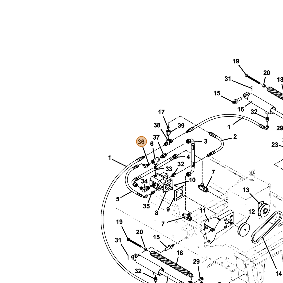 Grasshopper part 360025 — IPL diagram snippet (6x zoom, amber highlight)