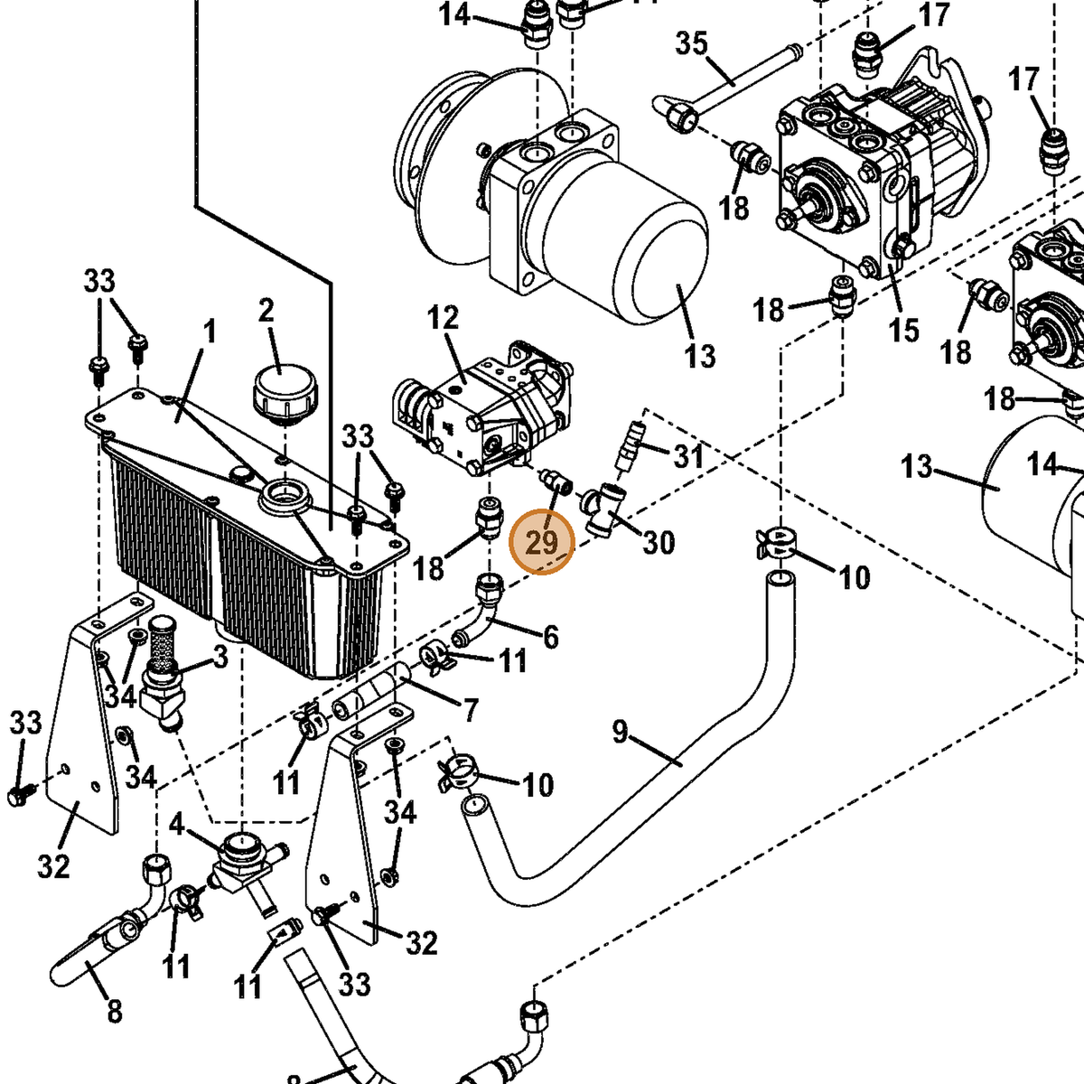 Grasshopper part 360040 — IPL diagram snippet (6x zoom, amber highlight)