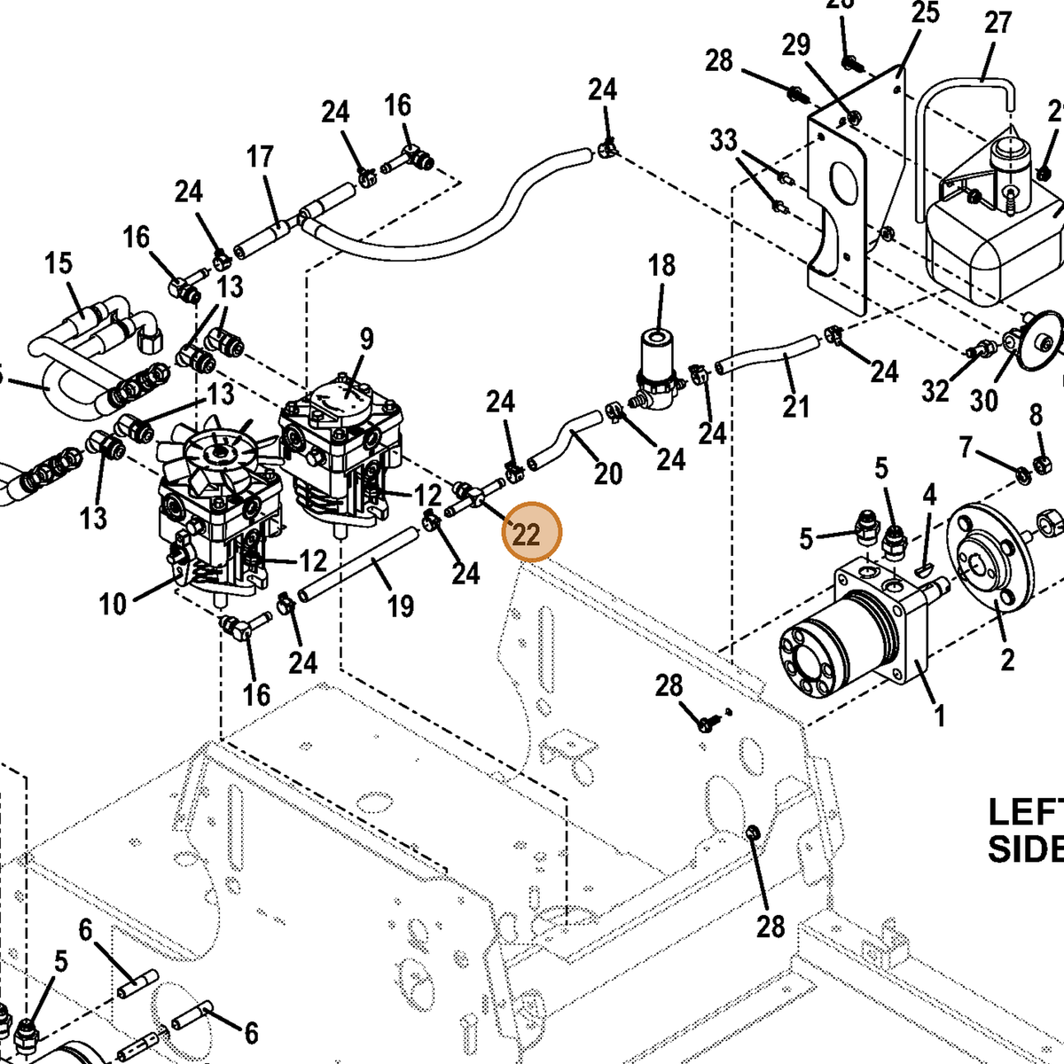 Grasshopper part 360047 — IPL diagram snippet (6x zoom, amber highlight)