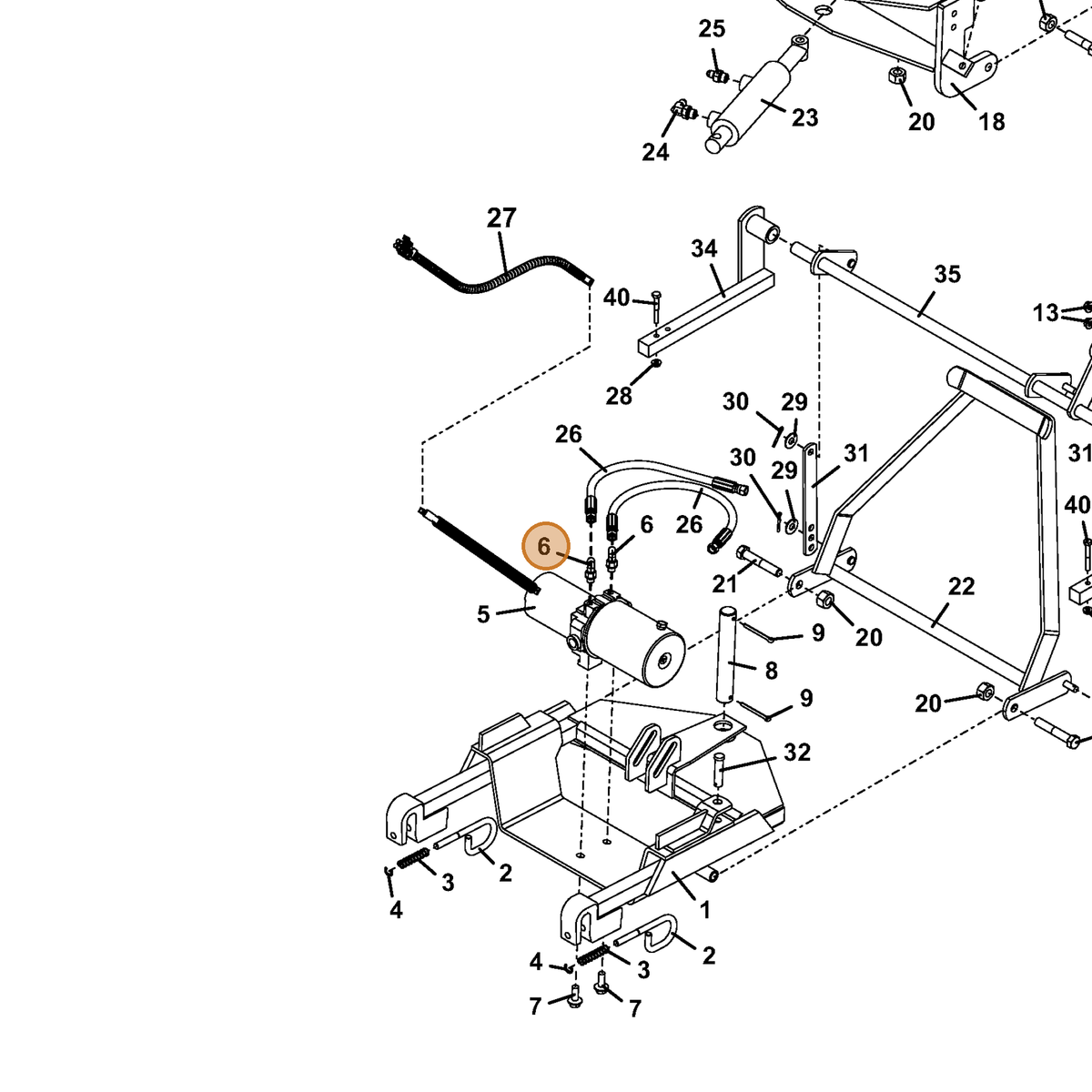 Grasshopper part 360049 — IPL diagram snippet (6x zoom, amber highlight)
