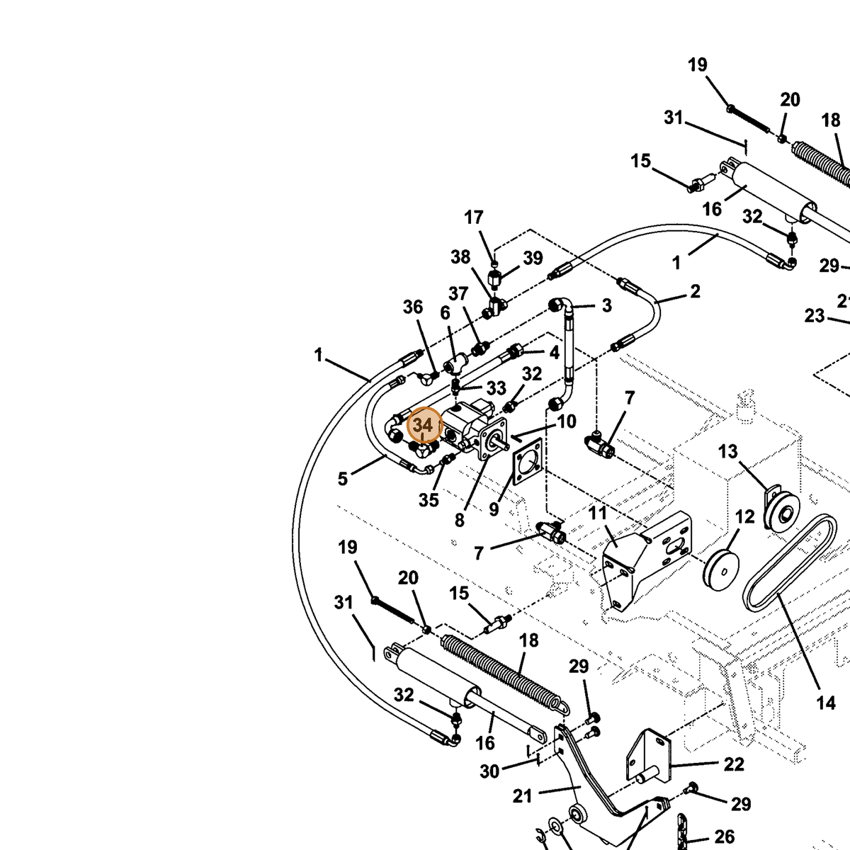 Grasshopper part 360060 — IPL diagram snippet (6x zoom, amber highlight)