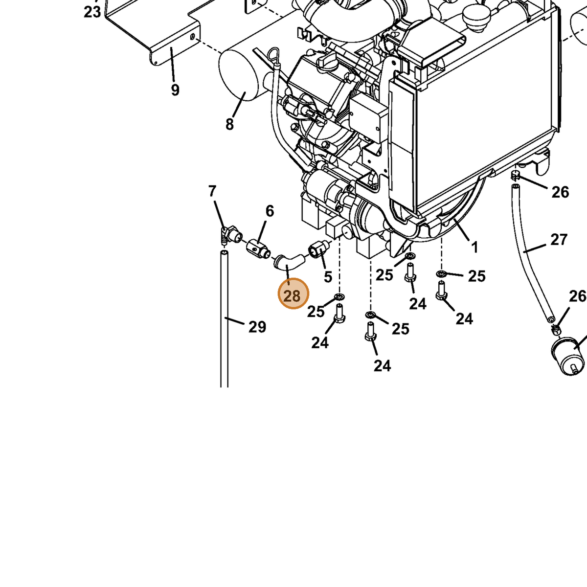Grasshopper part 363515 — IPL diagram snippet (6x zoom, amber highlight)