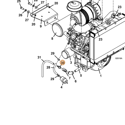 Grasshopper part 363854 — IPL diagram snippet (6x zoom, amber highlight)