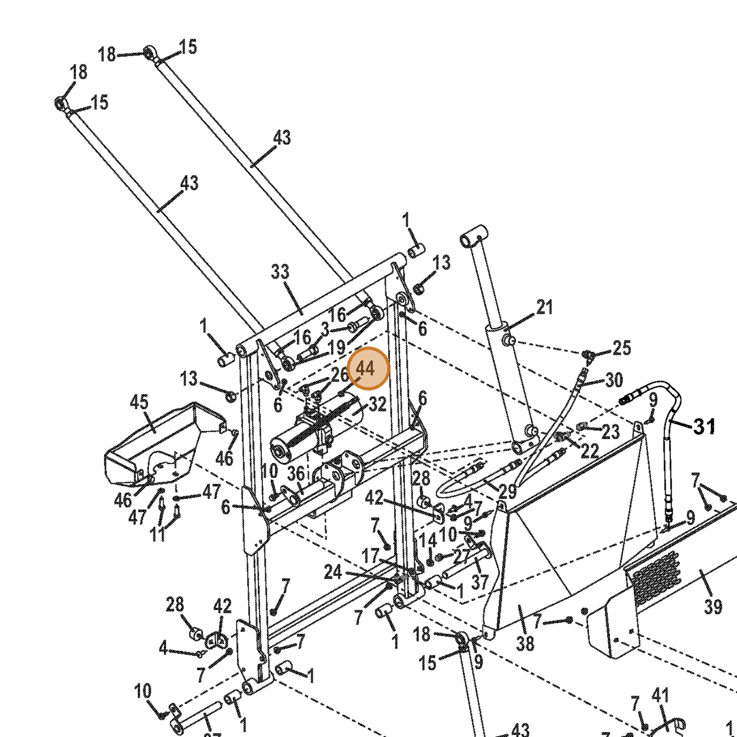 Grasshopper part 365502 — IPL diagram snippet (6x zoom, amber highlight)