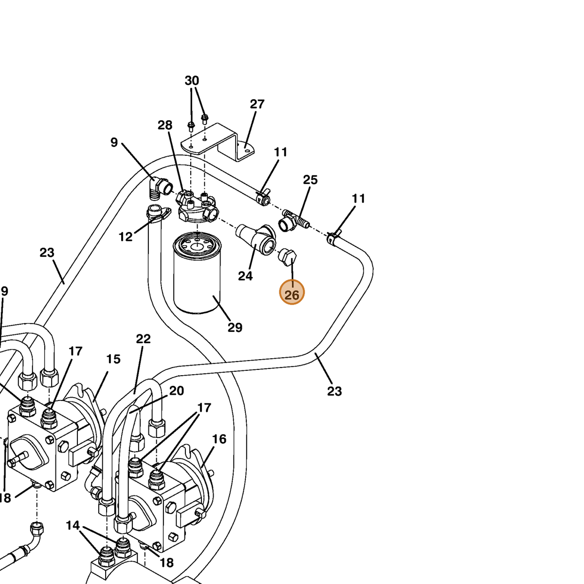 Grasshopper part 365527 — IPL diagram snippet (6x zoom, amber highlight)