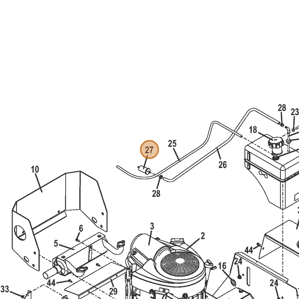 Grasshopper part 366560 — IPL diagram snippet (6x zoom, amber highlight)