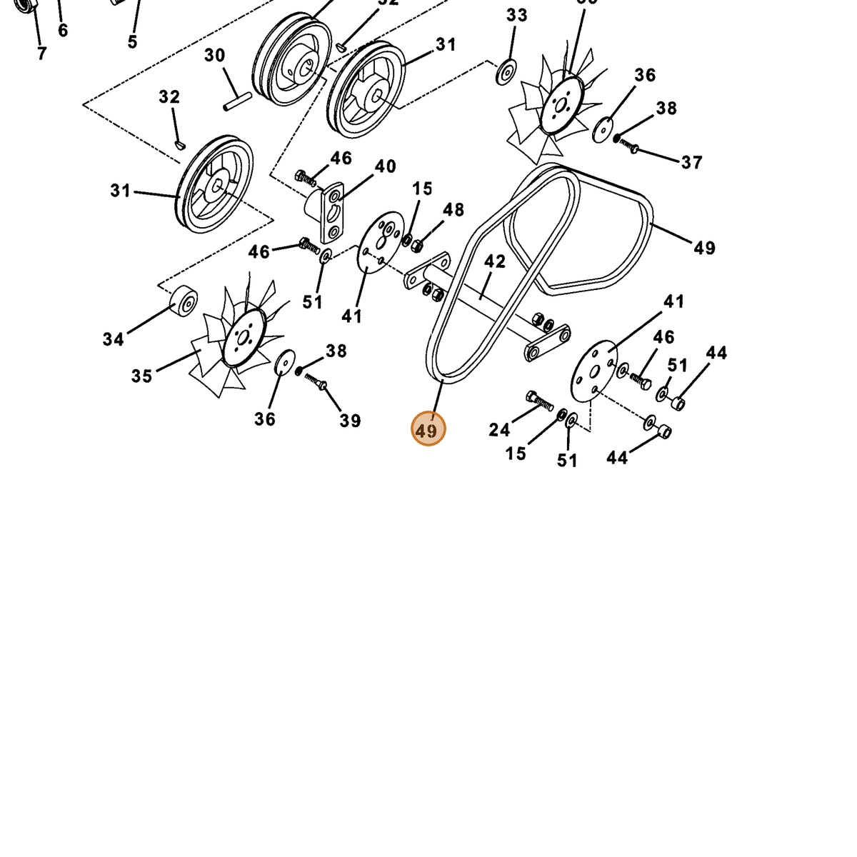 Grasshopper part 381904 — IPL diagram snippet (6x zoom, amber highlight)