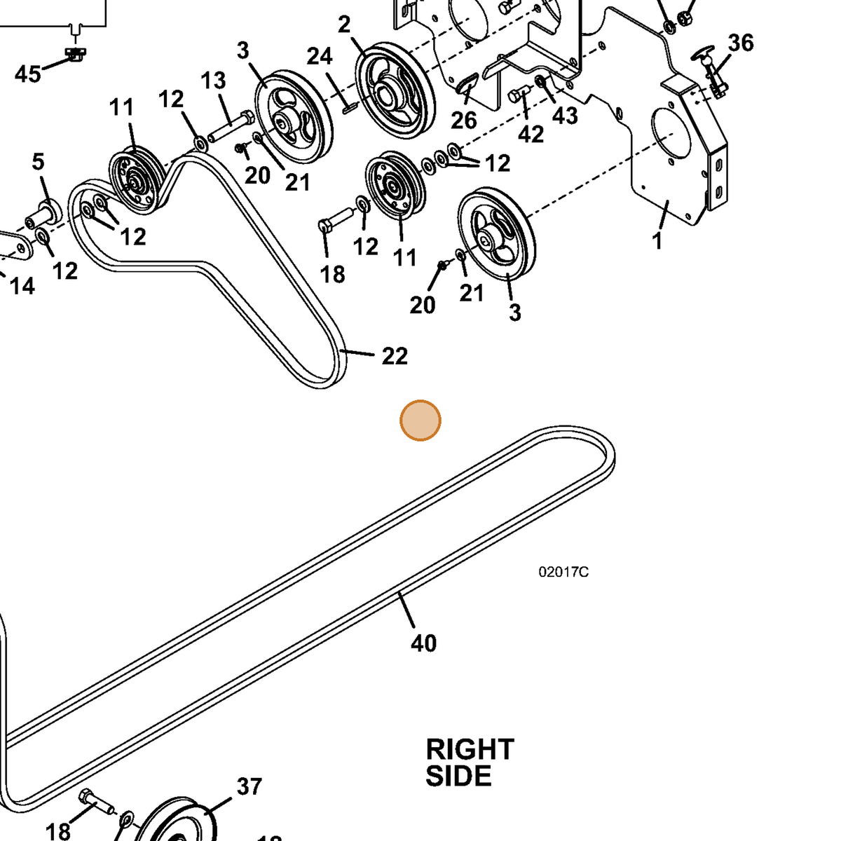 Grasshopper part 382034 — IPL diagram snippet (6x zoom, amber highlight)