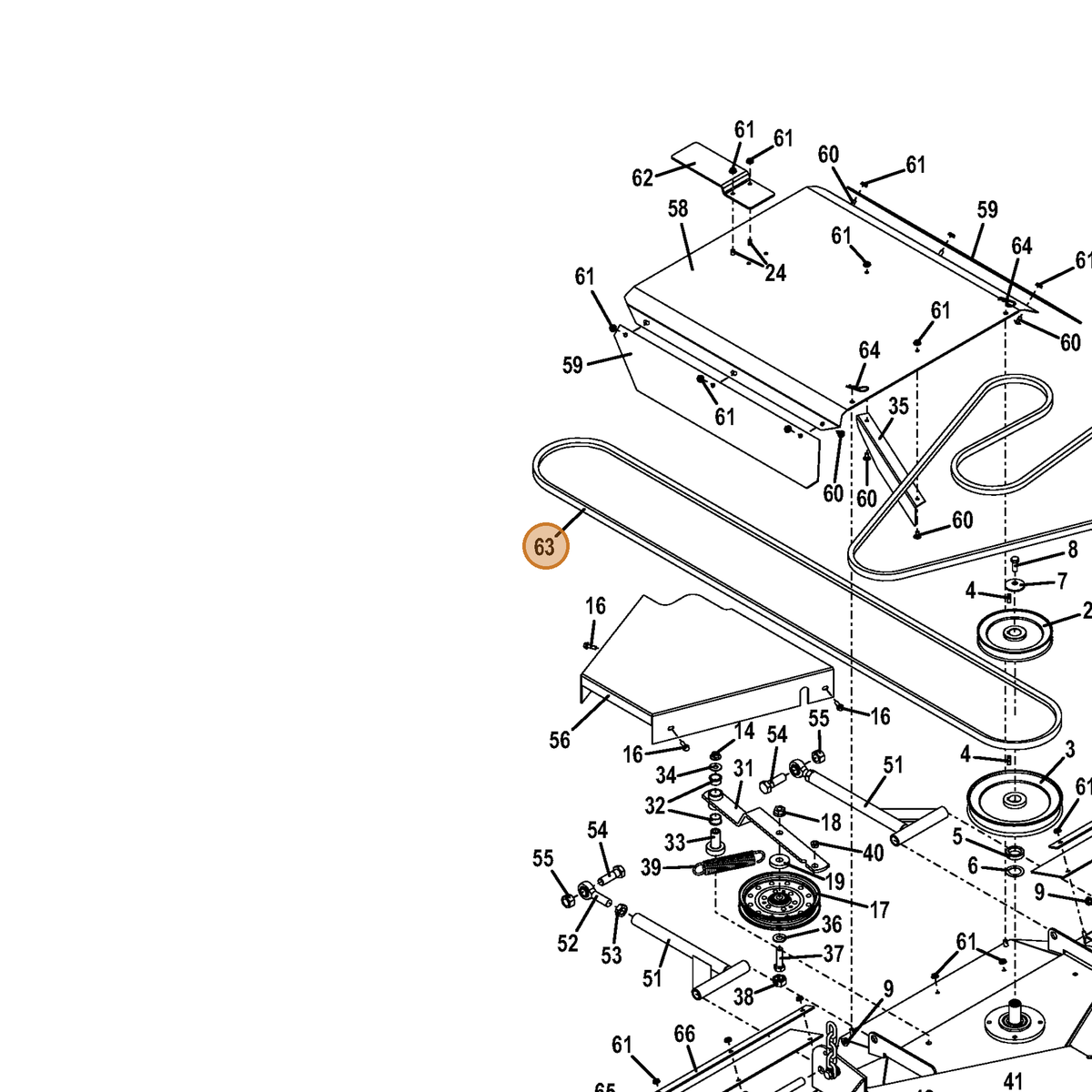Grasshopper part 382072 — IPL diagram snippet (6x zoom, amber highlight)