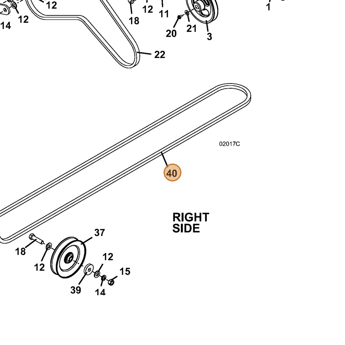 Grasshopper part 382085 — IPL diagram snippet (6x zoom, amber highlight)