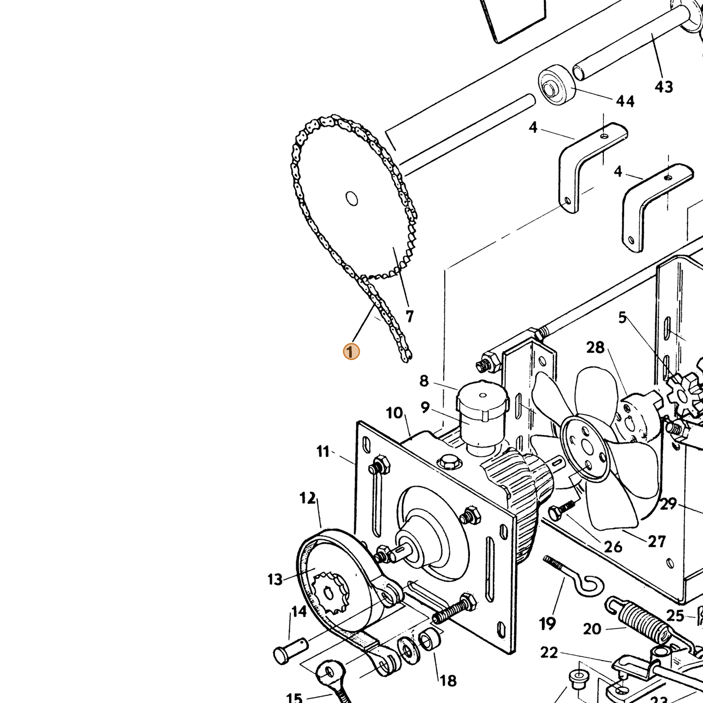 Grasshopper part 385255 — IPL diagram snippet (6x zoom, amber highlight)