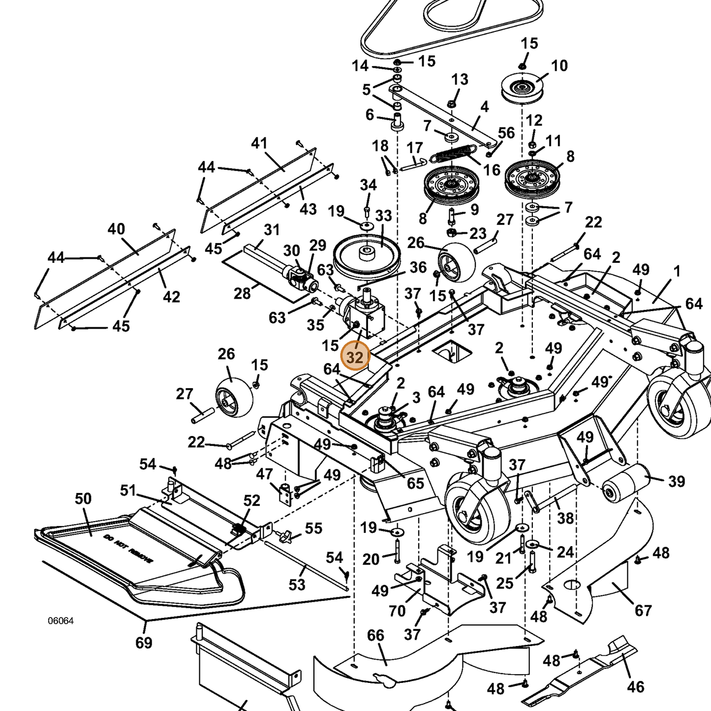 Grasshopper part 390025 — IPL diagram snippet (6x zoom, amber highlight)