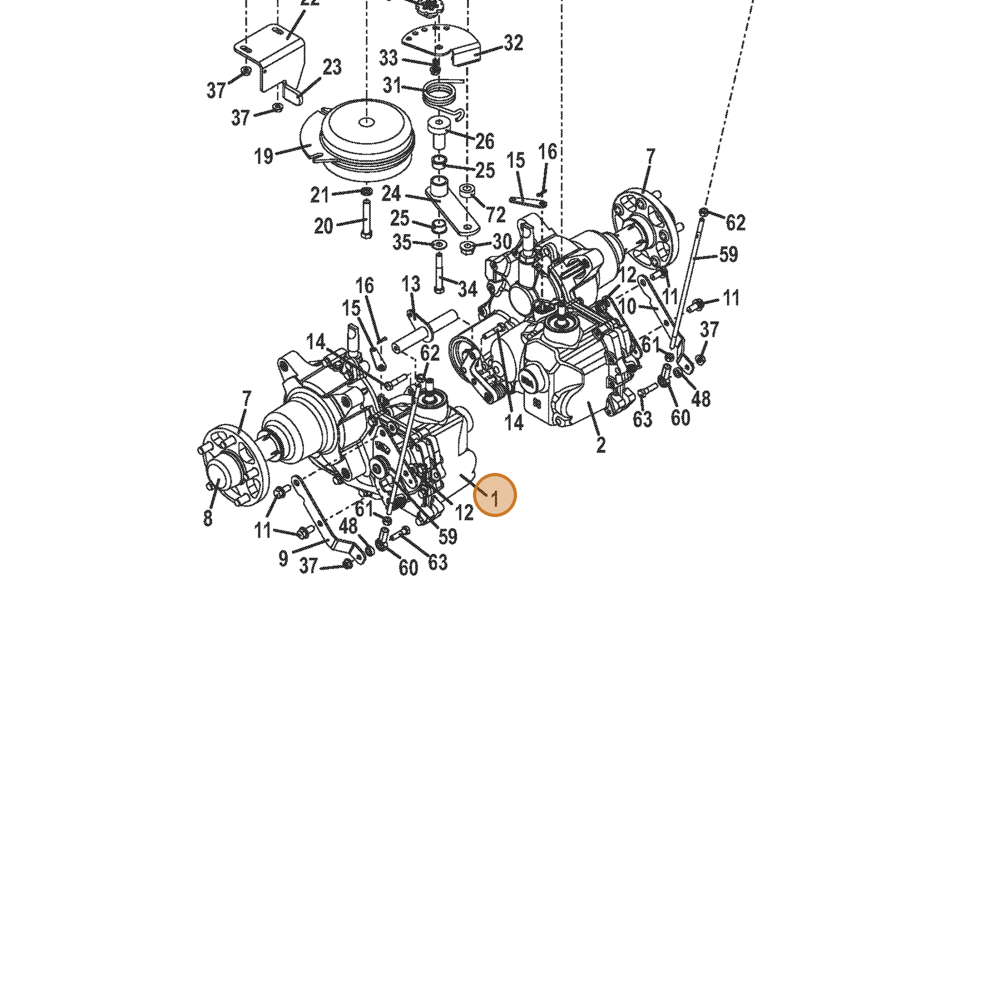Grasshopper part 391503 — IPL diagram snippet (6x zoom, amber highlight)