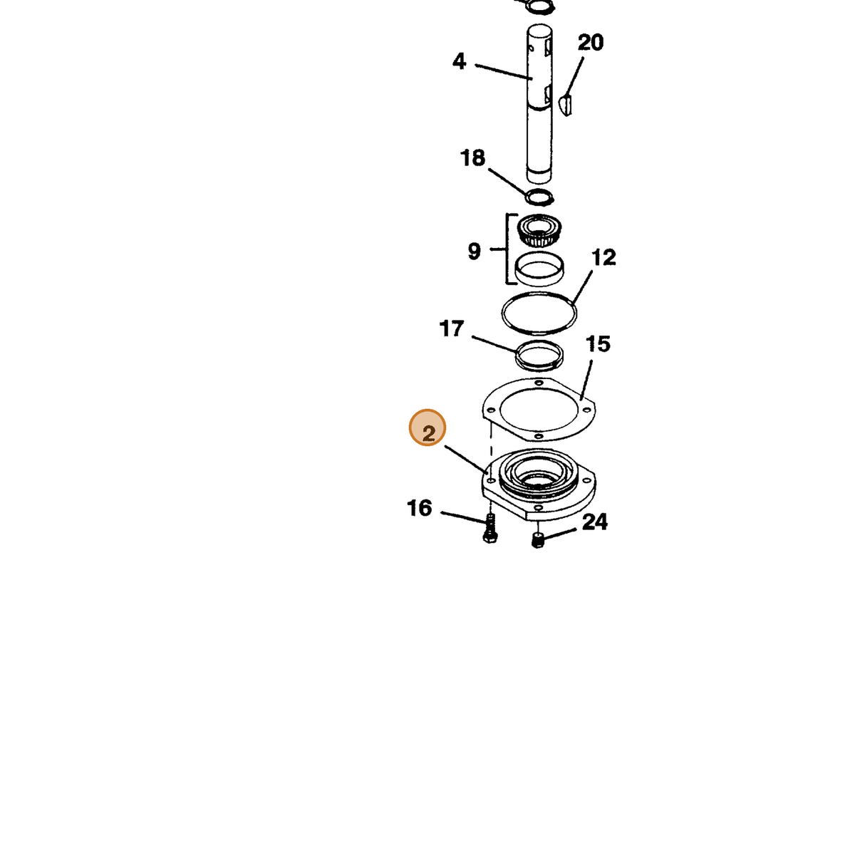 Grasshopper part 392025 — IPL diagram snippet (6x zoom, amber highlight)