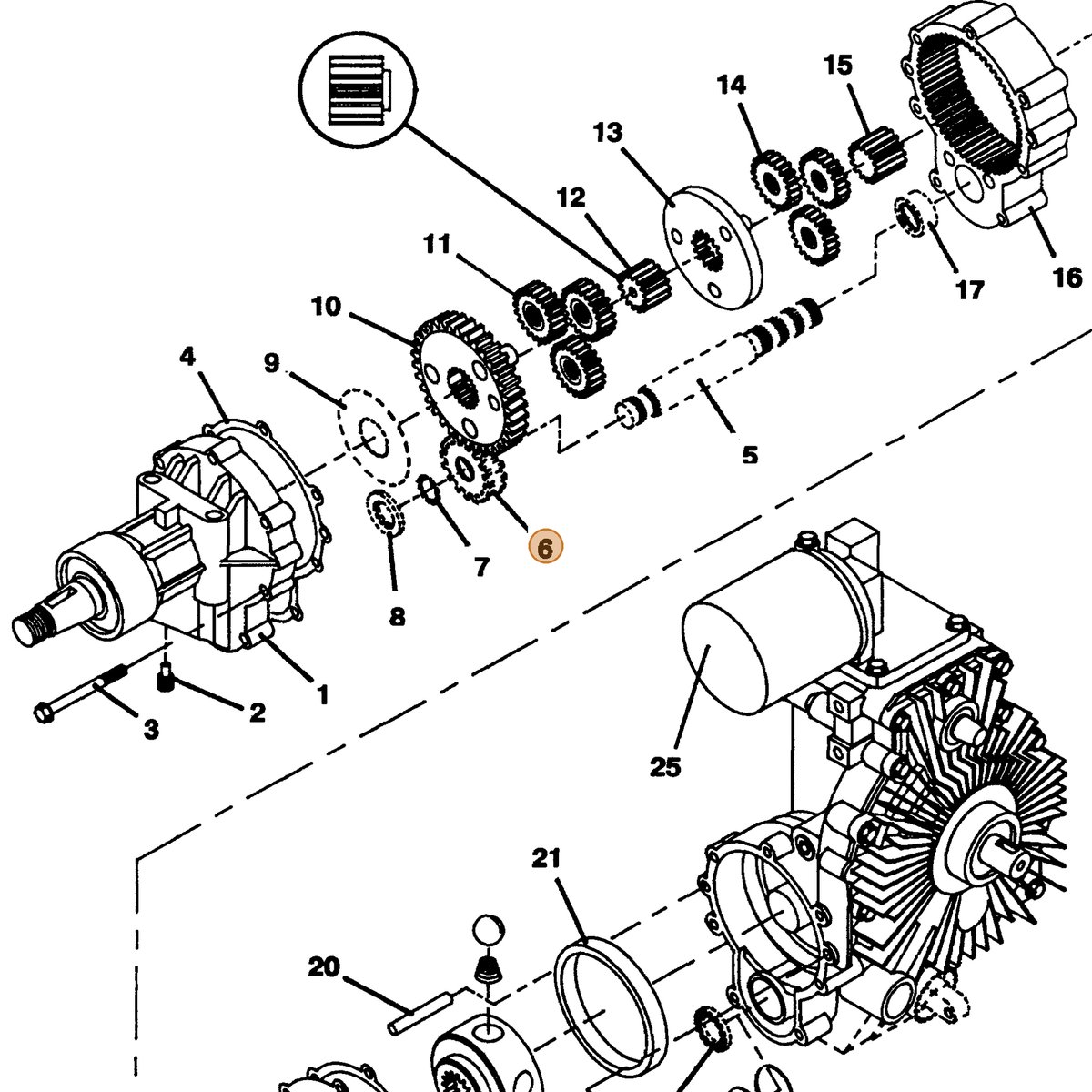 Grasshopper part 392820 — IPL diagram snippet (6x zoom, amber highlight)