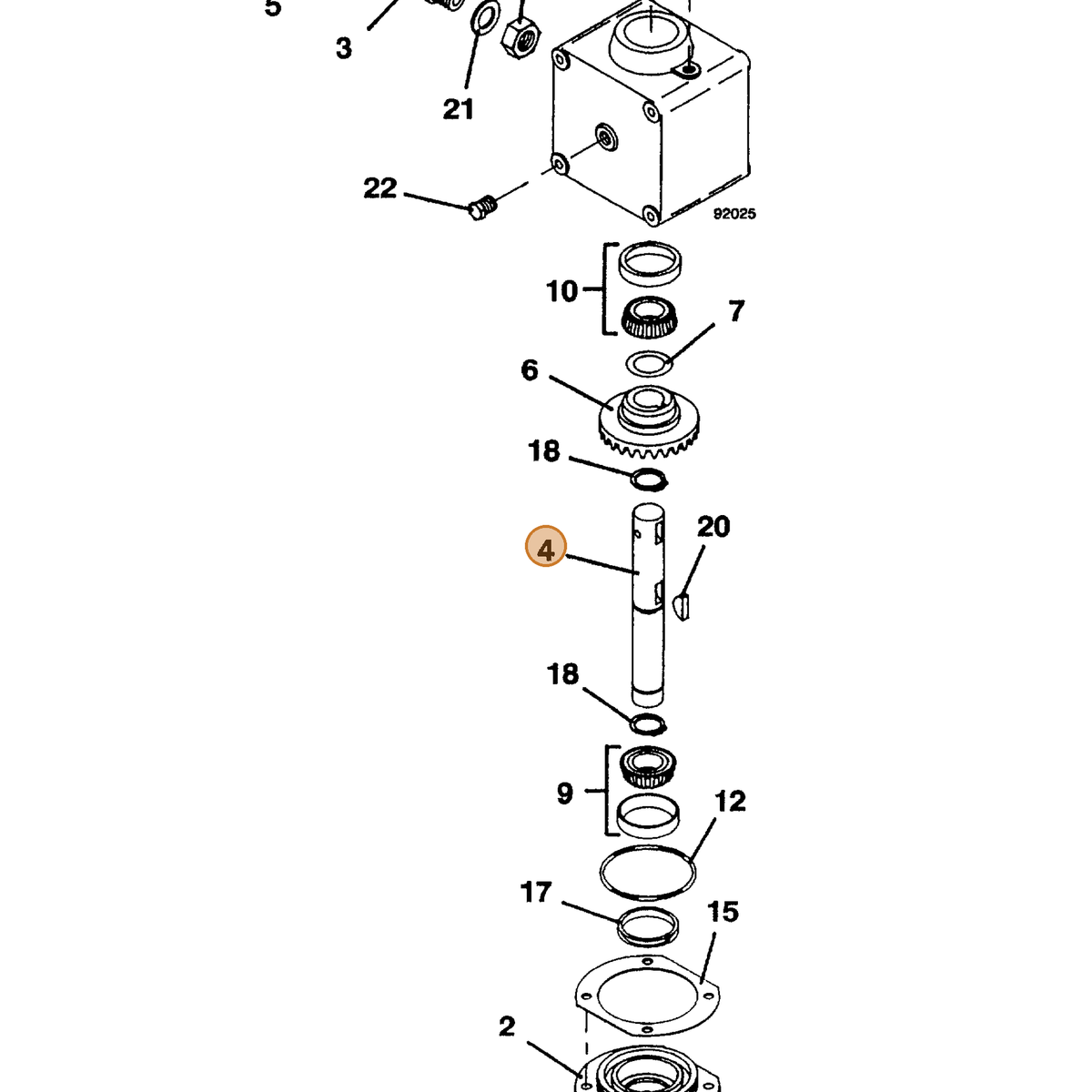 Grasshopper part 393610 — IPL diagram snippet (6x zoom, amber highlight)