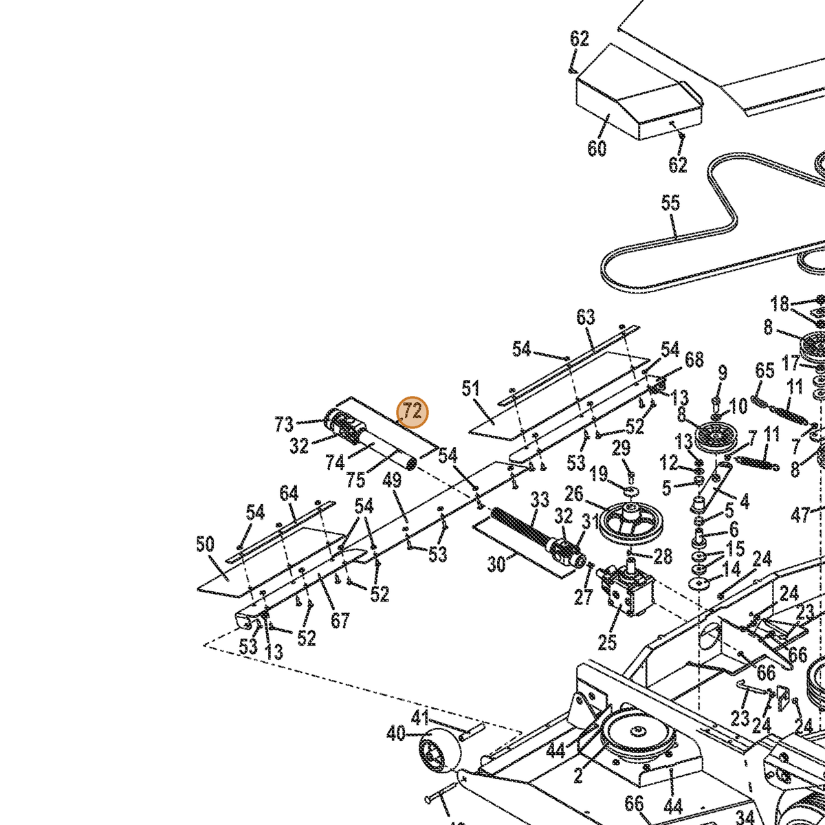 Grasshopper part 398918 — IPL diagram snippet (6x zoom, amber highlight)