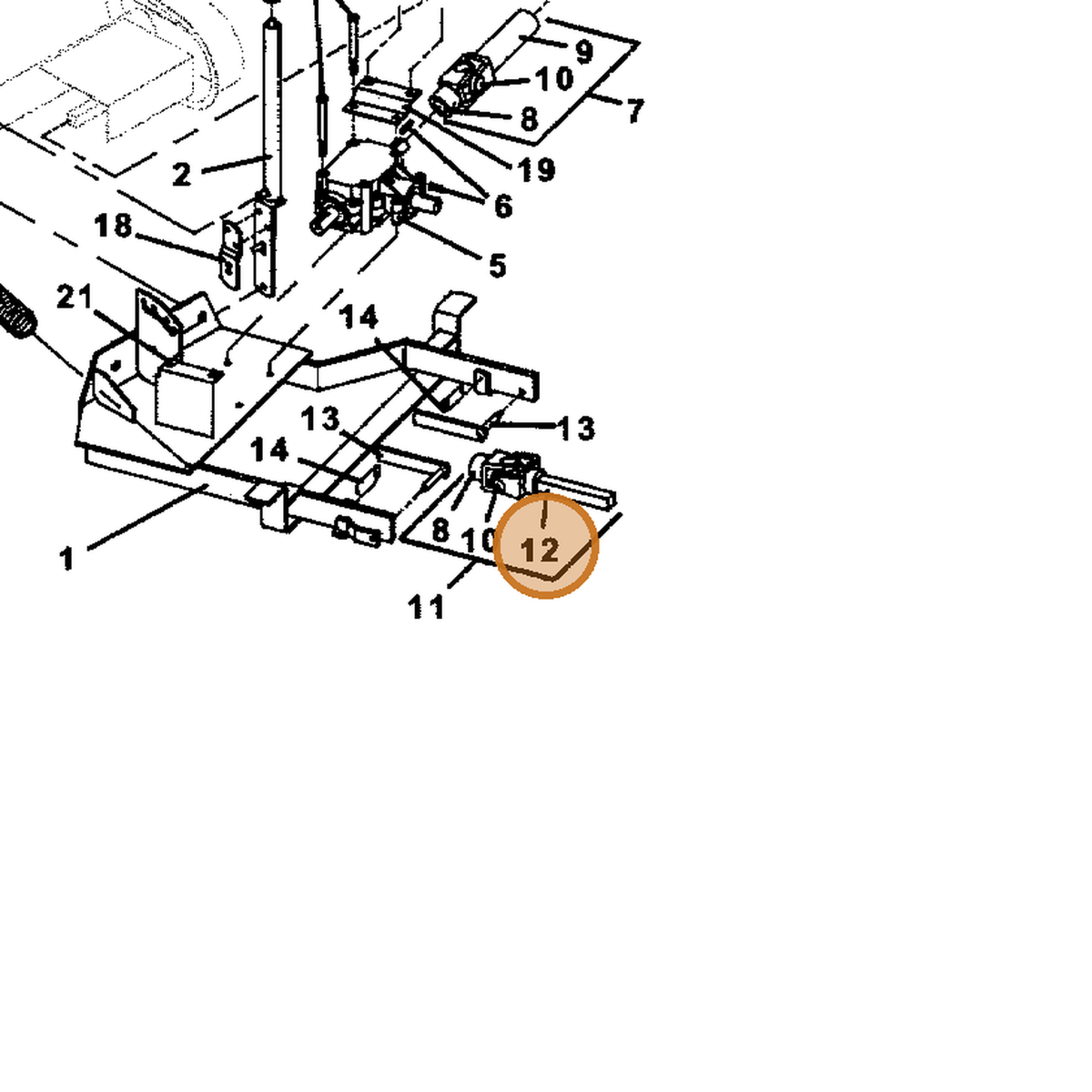 Grasshopper part 402604 — IPL diagram snippet (6x zoom, amber highlight)