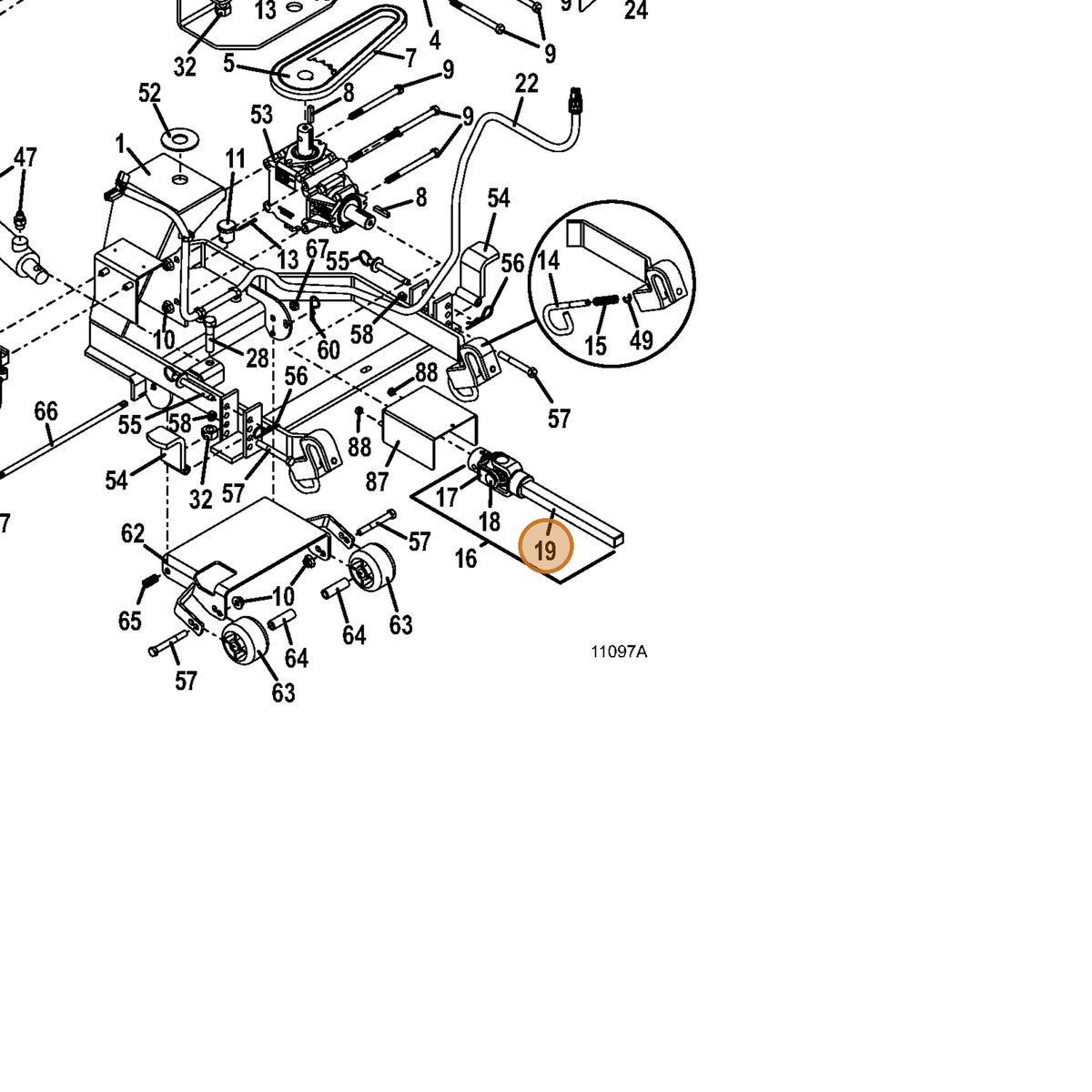 Grasshopper part 402610 — IPL diagram snippet (6x zoom, amber highlight)