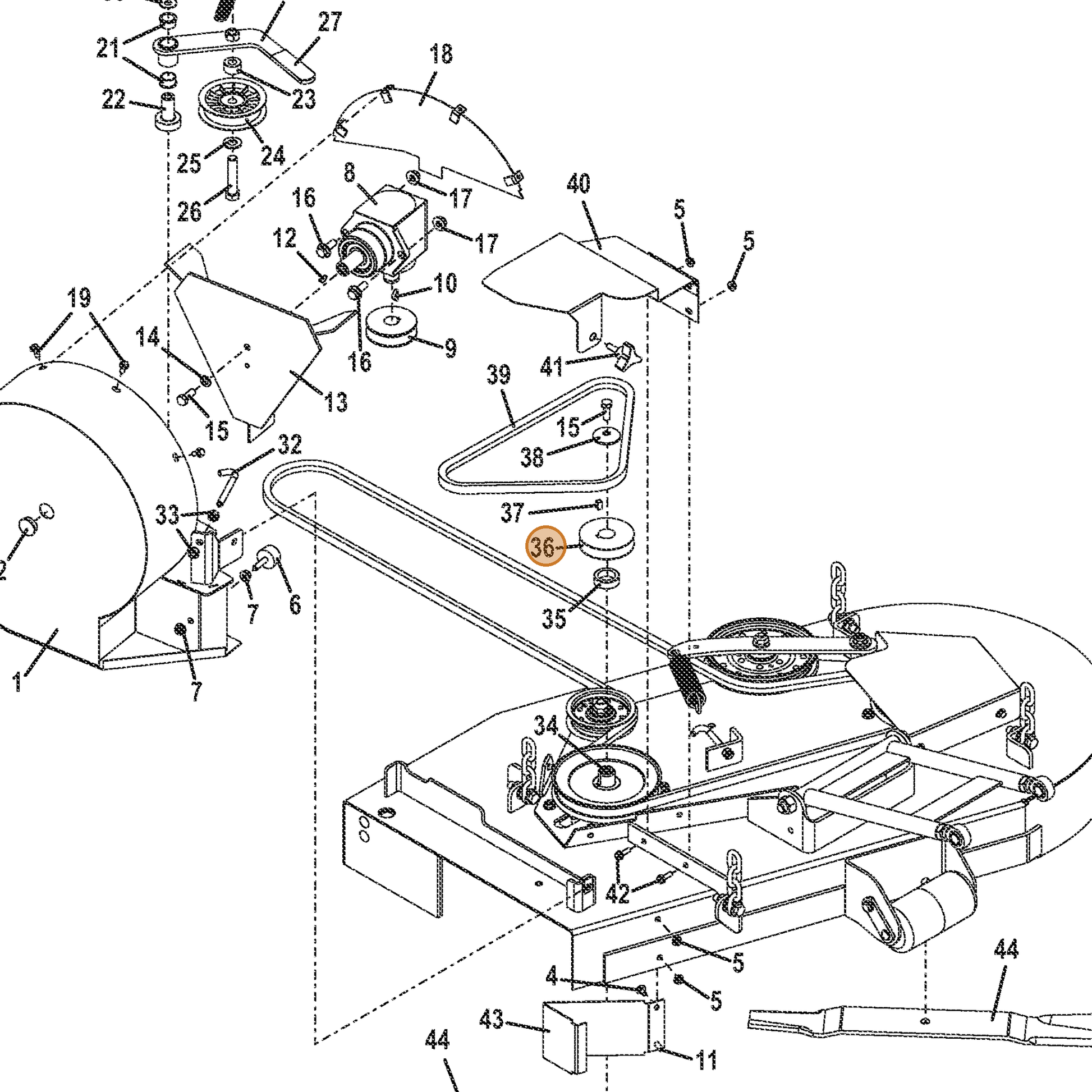 Grasshopper part 414665 — IPL diagram snippet (6x zoom, amber highlight)