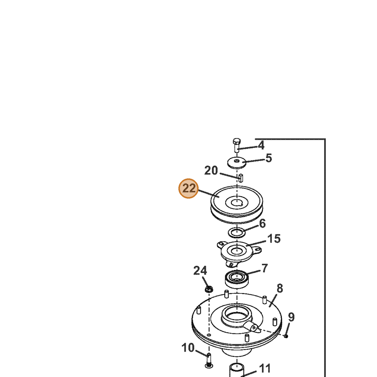 Grasshopper part 414696 — IPL diagram snippet (6x zoom, amber highlight)