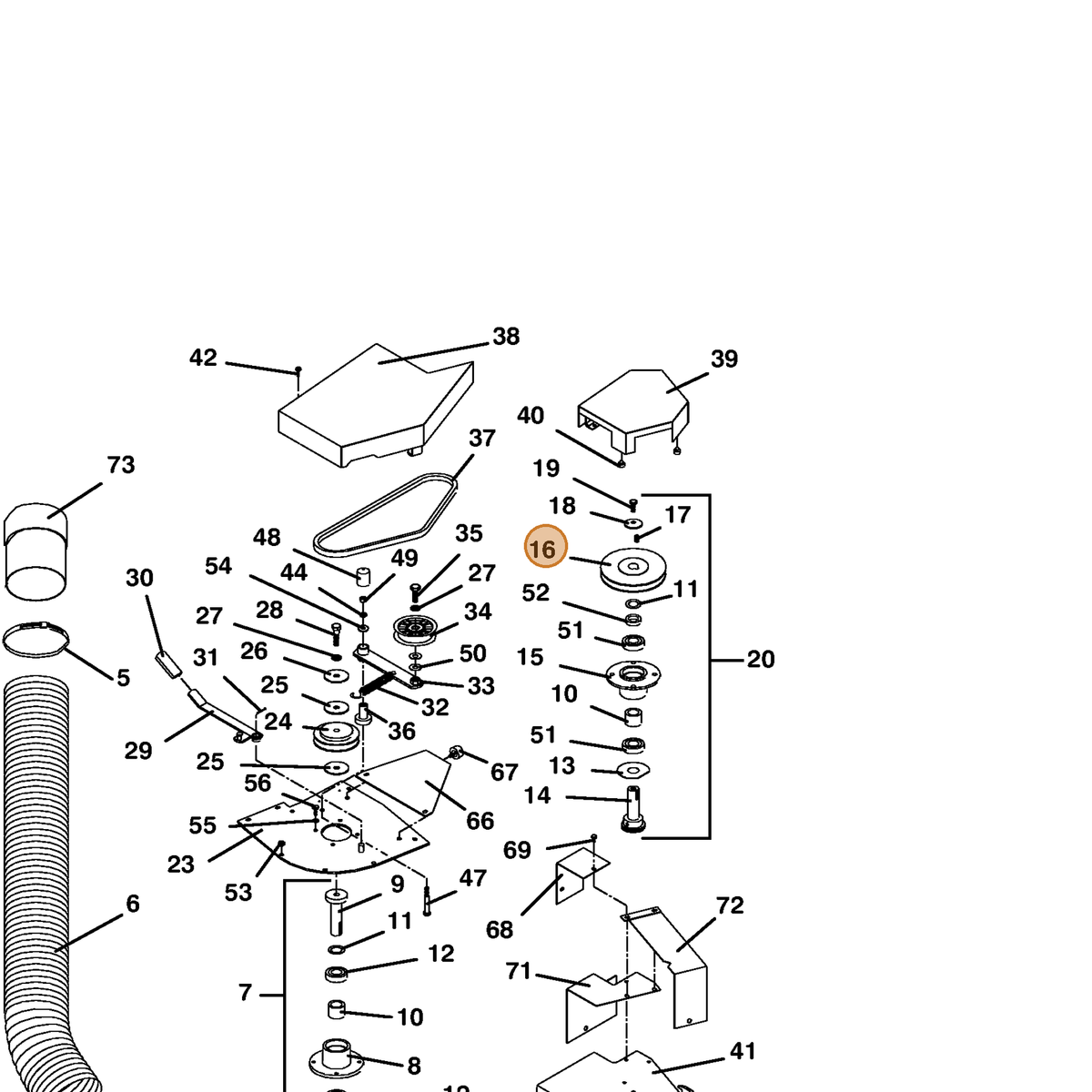 Grasshopper part 414730 — IPL diagram snippet (6x zoom, amber highlight)