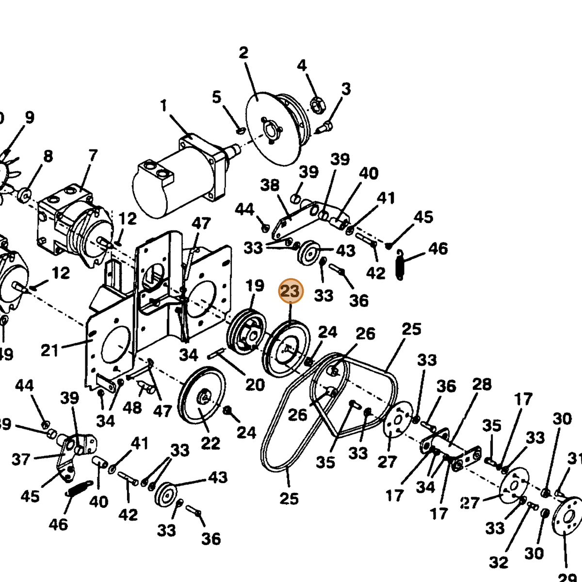 Grasshopper part 415023 — IPL diagram snippet (6x zoom, amber highlight)
