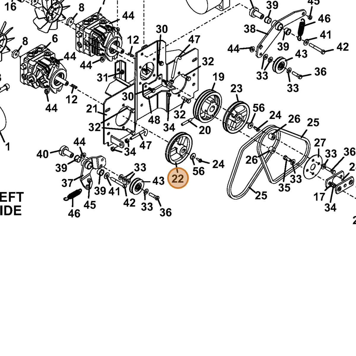 Grasshopper part 415027 — IPL diagram snippet (6x zoom, amber highlight)