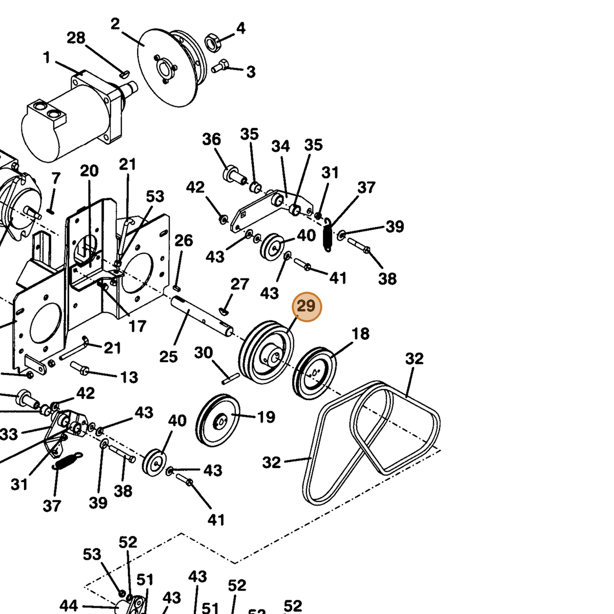 Grasshopper part 415035 — IPL diagram snippet (6x zoom, amber highlight)