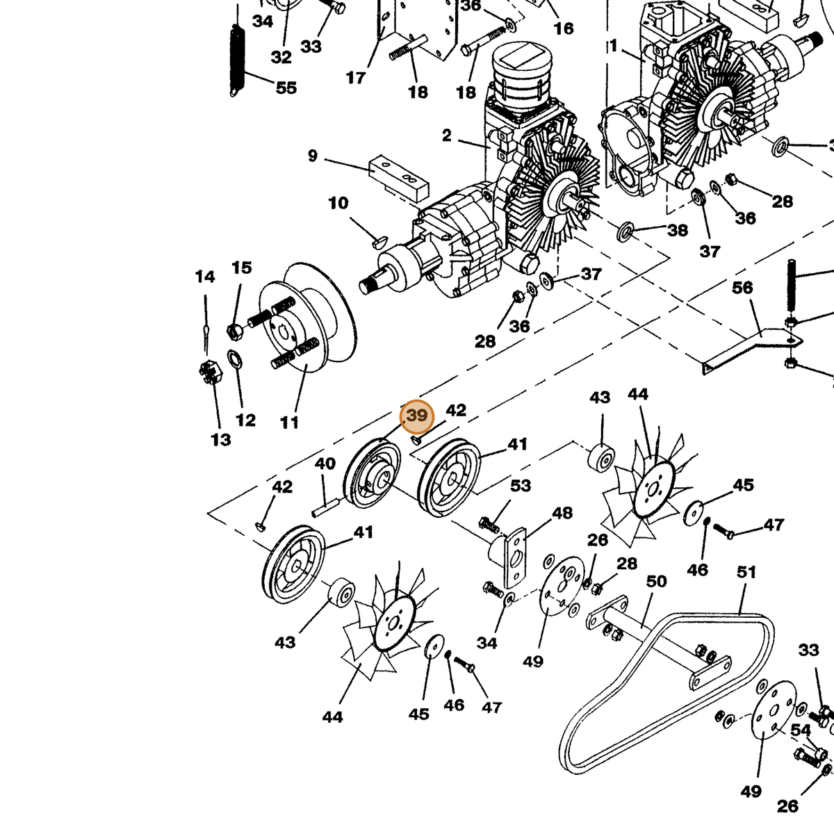 Grasshopper part 415535 — IPL diagram snippet (6x zoom, amber highlight)