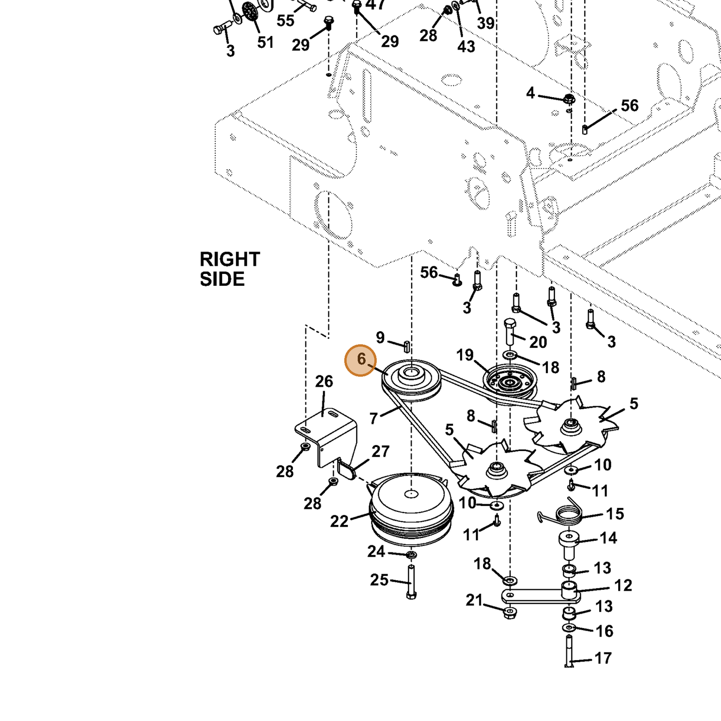 Grasshopper part 415545 — IPL diagram snippet (6x zoom, amber highlight)