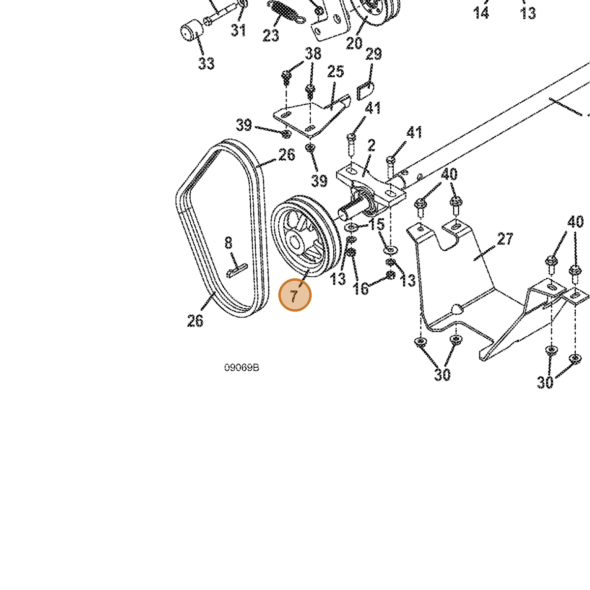 Grasshopper part 415660 — IPL diagram snippet (6x zoom, amber highlight)