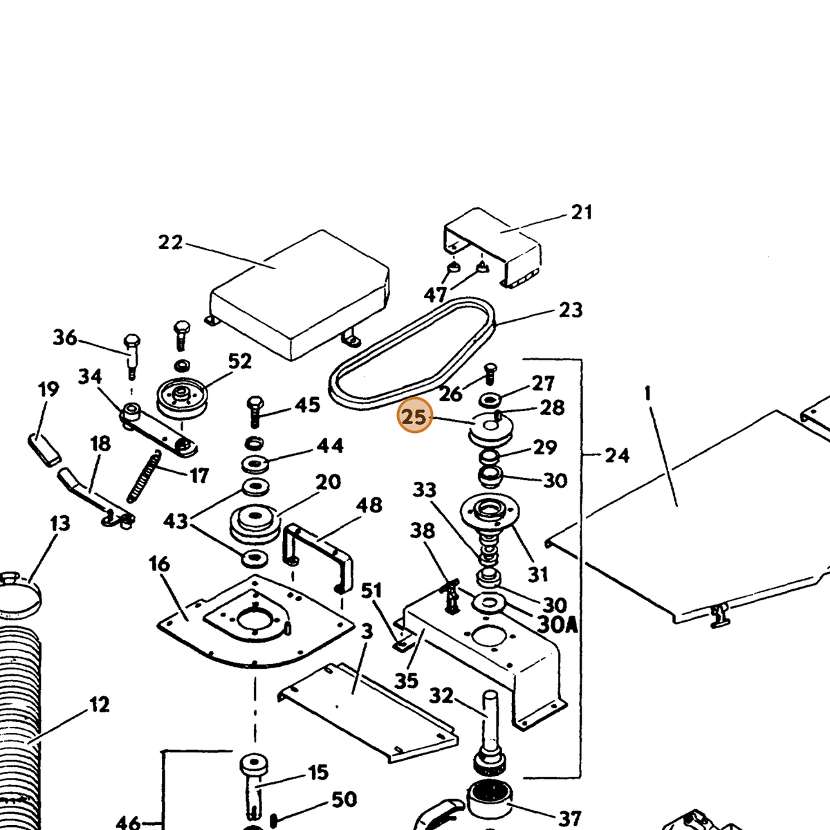 Grasshopper part 415820 — IPL diagram snippet (6x zoom, amber highlight)