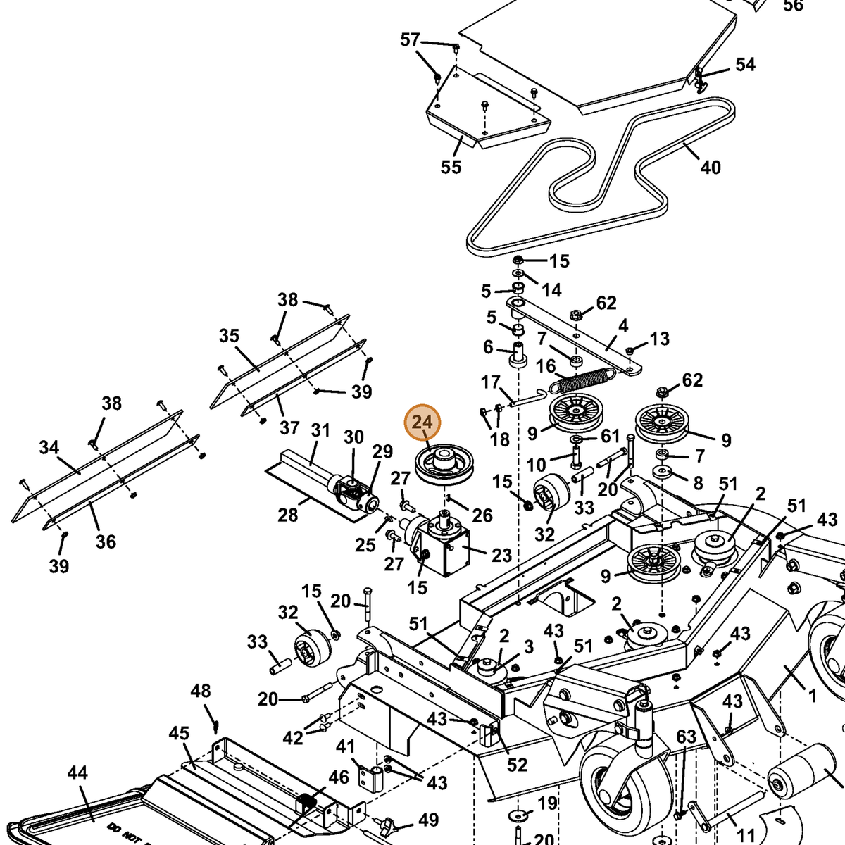 Grasshopper part 415874 — IPL diagram snippet (6x zoom, amber highlight)