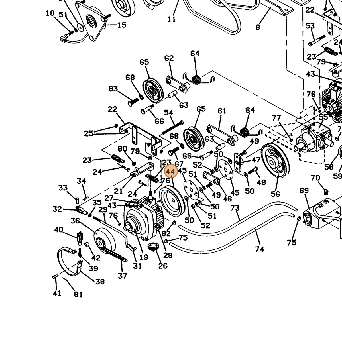 Grasshopper part 415878 — IPL diagram snippet (6x zoom, amber highlight)