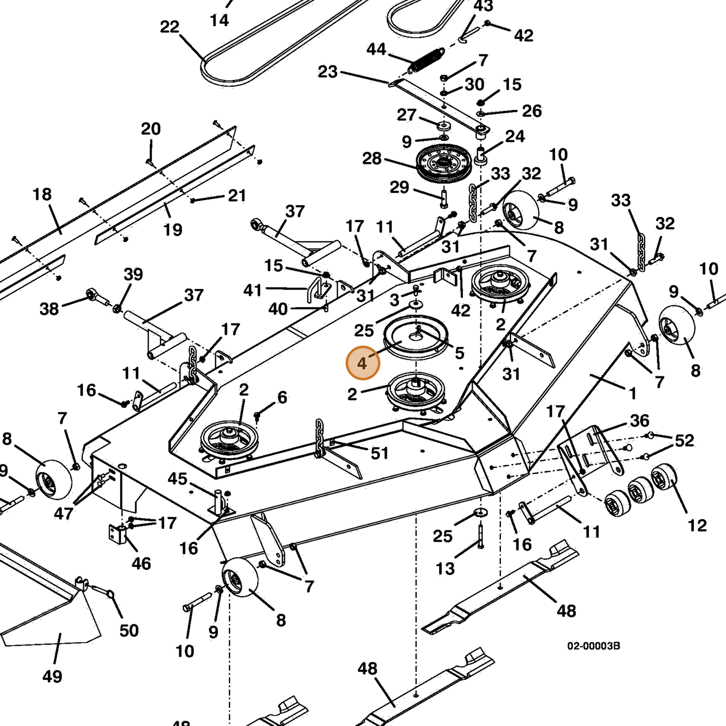 Grasshopper part 415894 — IPL diagram snippet (6x zoom, amber highlight)