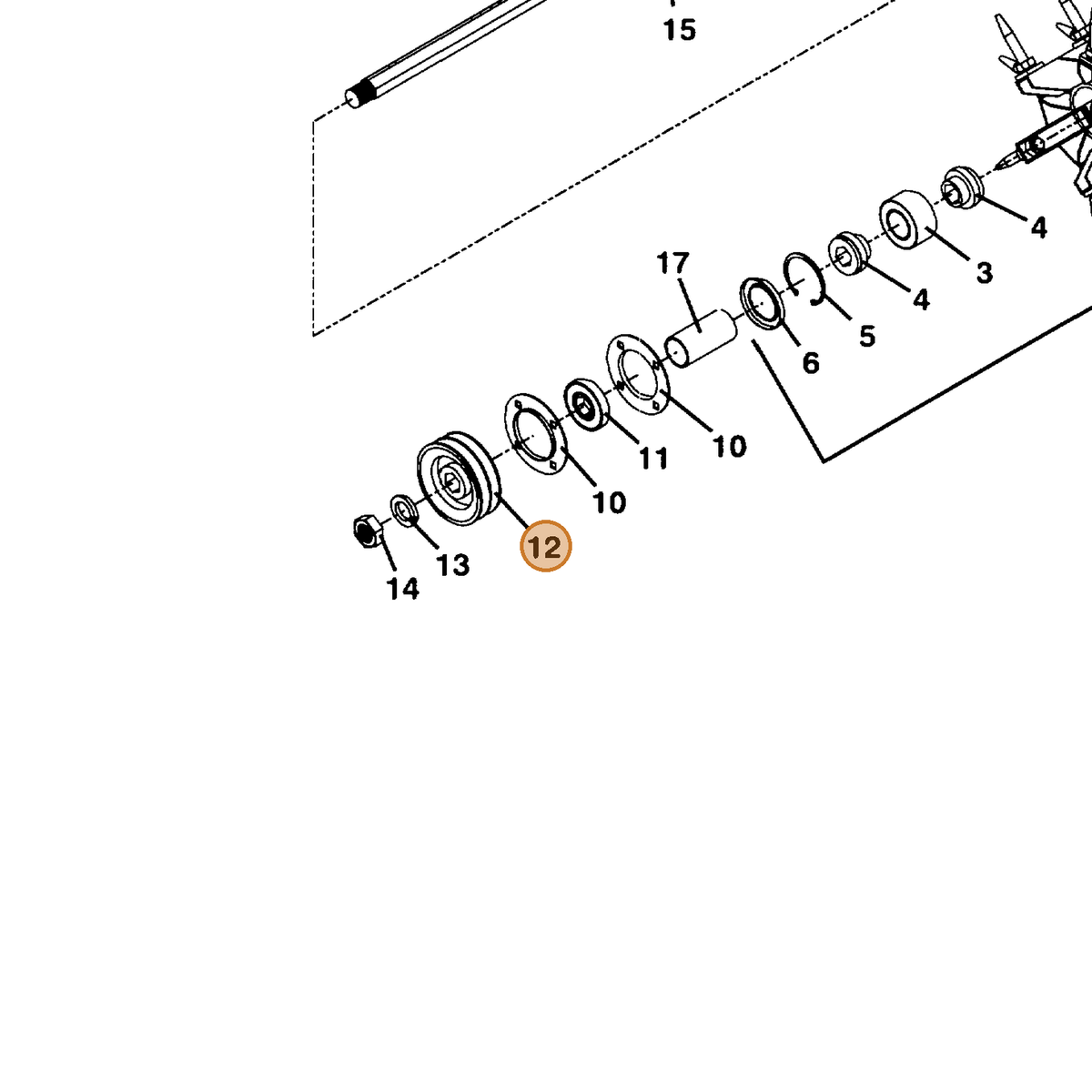 Grasshopper part 416455 — IPL diagram snippet (6x zoom, amber highlight)