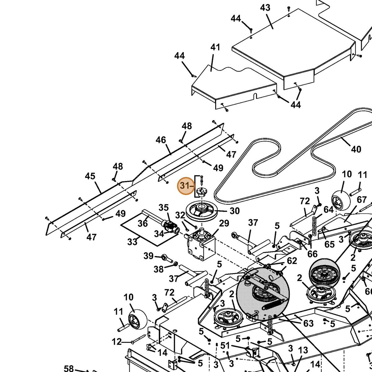 Grasshopper part 417010 — IPL diagram snippet (6x zoom, amber highlight)