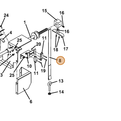 Grasshopper part 420110 — IPL diagram snippet (6x zoom, amber highlight)