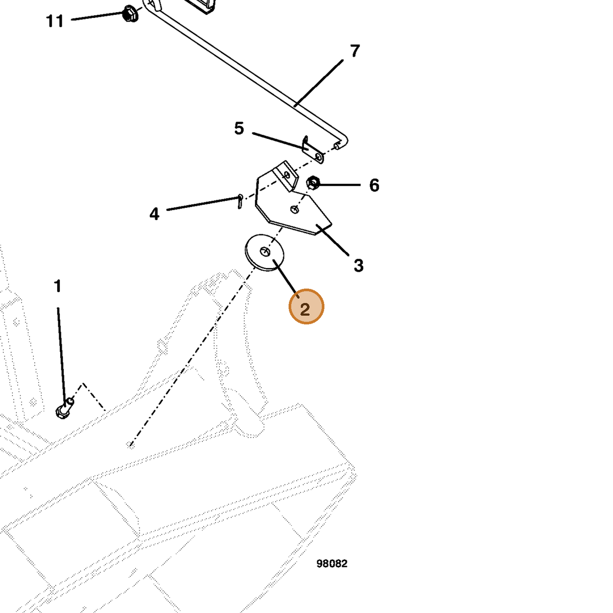 Grasshopper part 421200 — IPL diagram snippet (6x zoom, amber highlight)