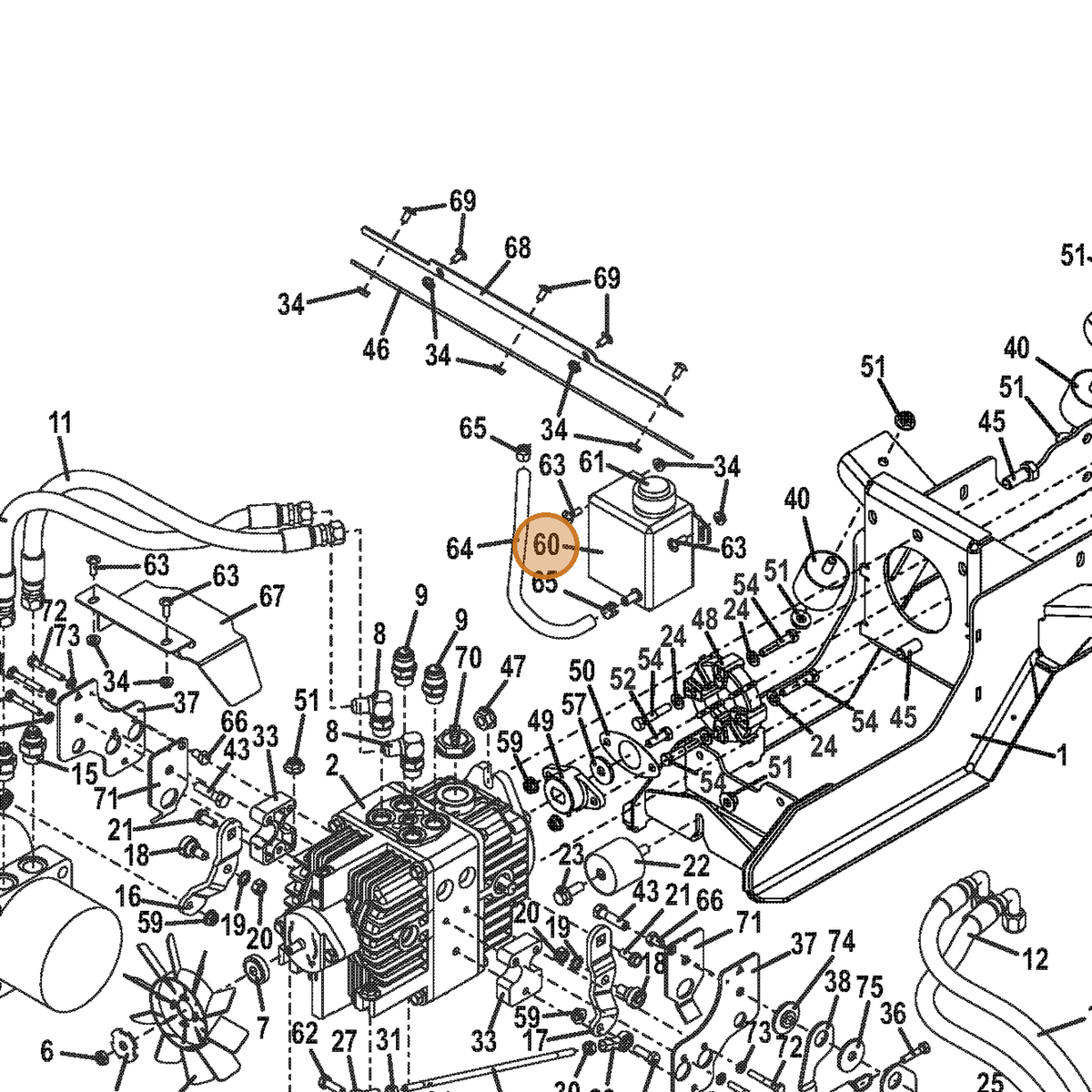 Grasshopper part 421981 — IPL diagram snippet (6x zoom, amber highlight)
