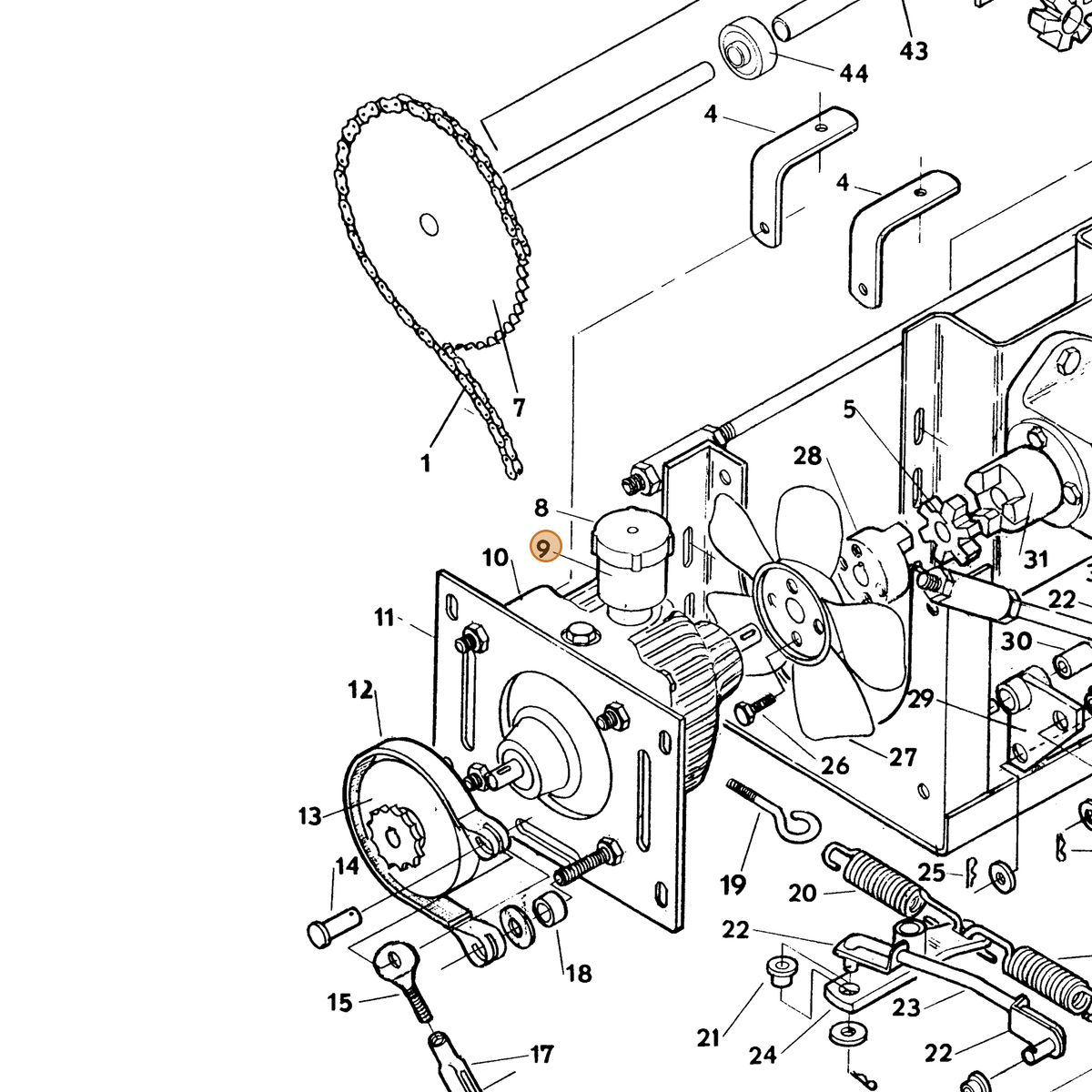 Grasshopper part 422005 — IPL diagram snippet (6x zoom, amber highlight)