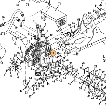 Grasshopper part 422041 — IPL diagram snippet (6x zoom, amber highlight)