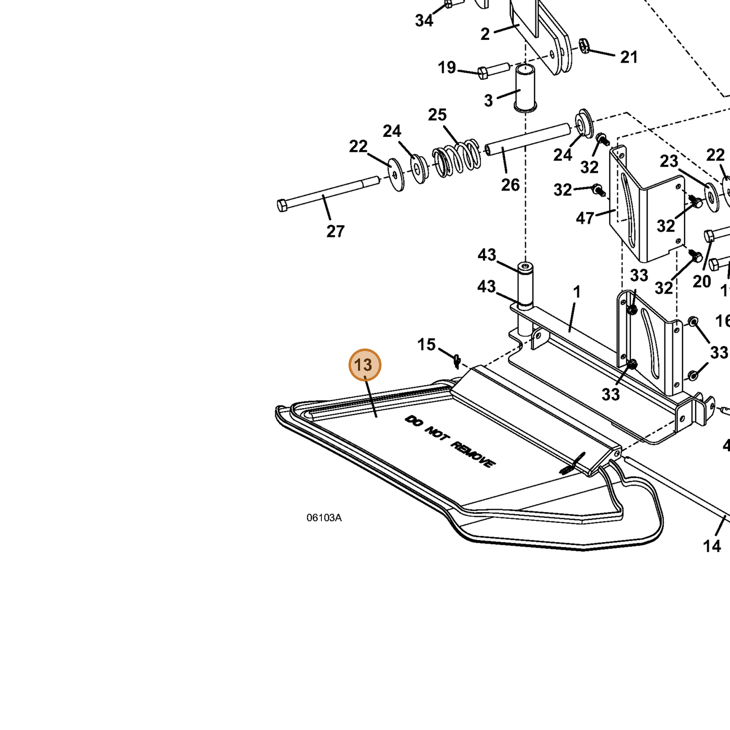 Grasshopper part 422042 — IPL diagram snippet (6x zoom, amber highlight)