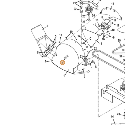 Grasshopper part 422075 — IPL diagram snippet (6x zoom, amber highlight)