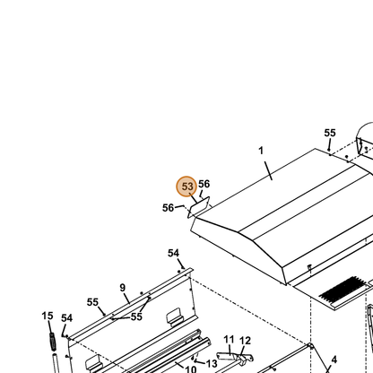 Grasshopper part 423502 — IPL diagram snippet (6x zoom, amber highlight)