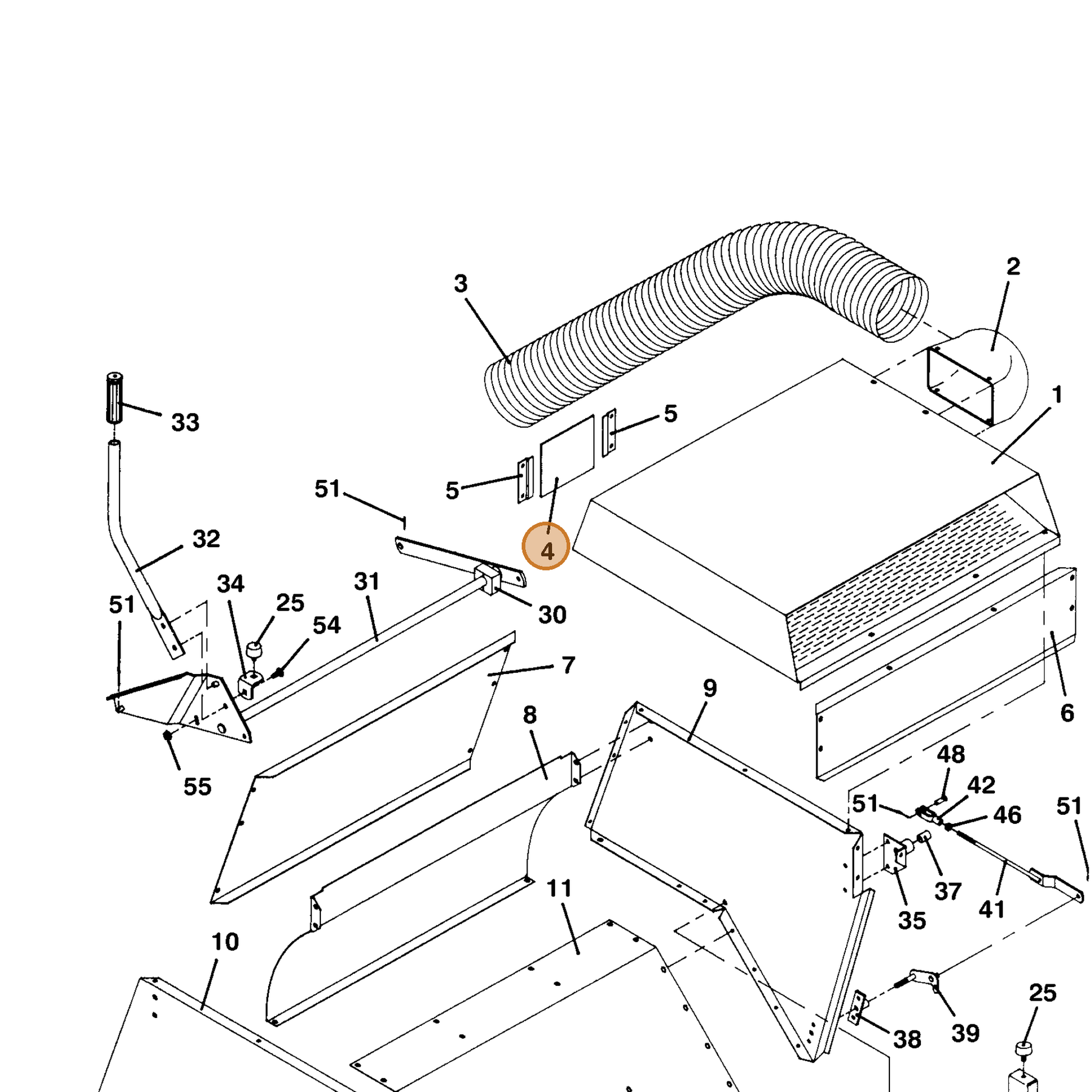 Grasshopper part 423504 — IPL diagram snippet (6x zoom, amber highlight)