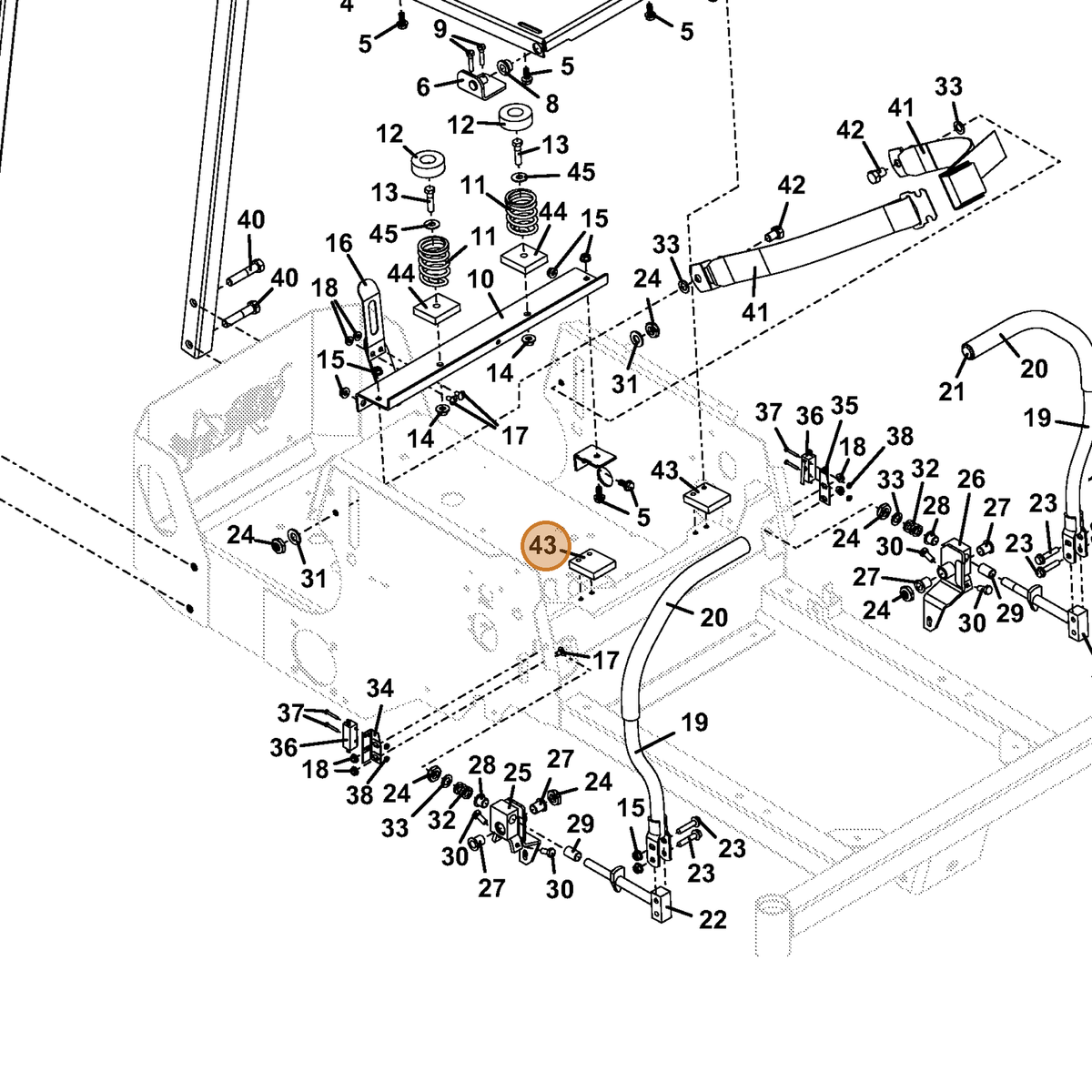 Grasshopper part 423611 — IPL diagram snippet (6x zoom, amber highlight)